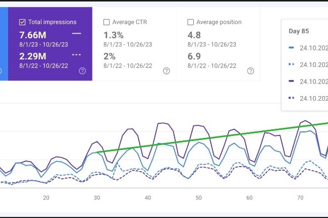 Year over year search growth case study
